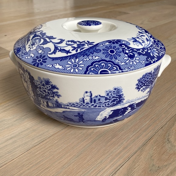 Blue Italian Round Covered Deep Dish - Picture 2 of 11